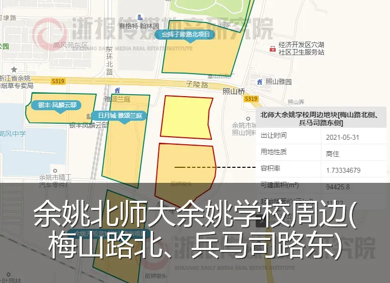 余姚北师大余姚学校周边(梅山路北、兵马司路东)